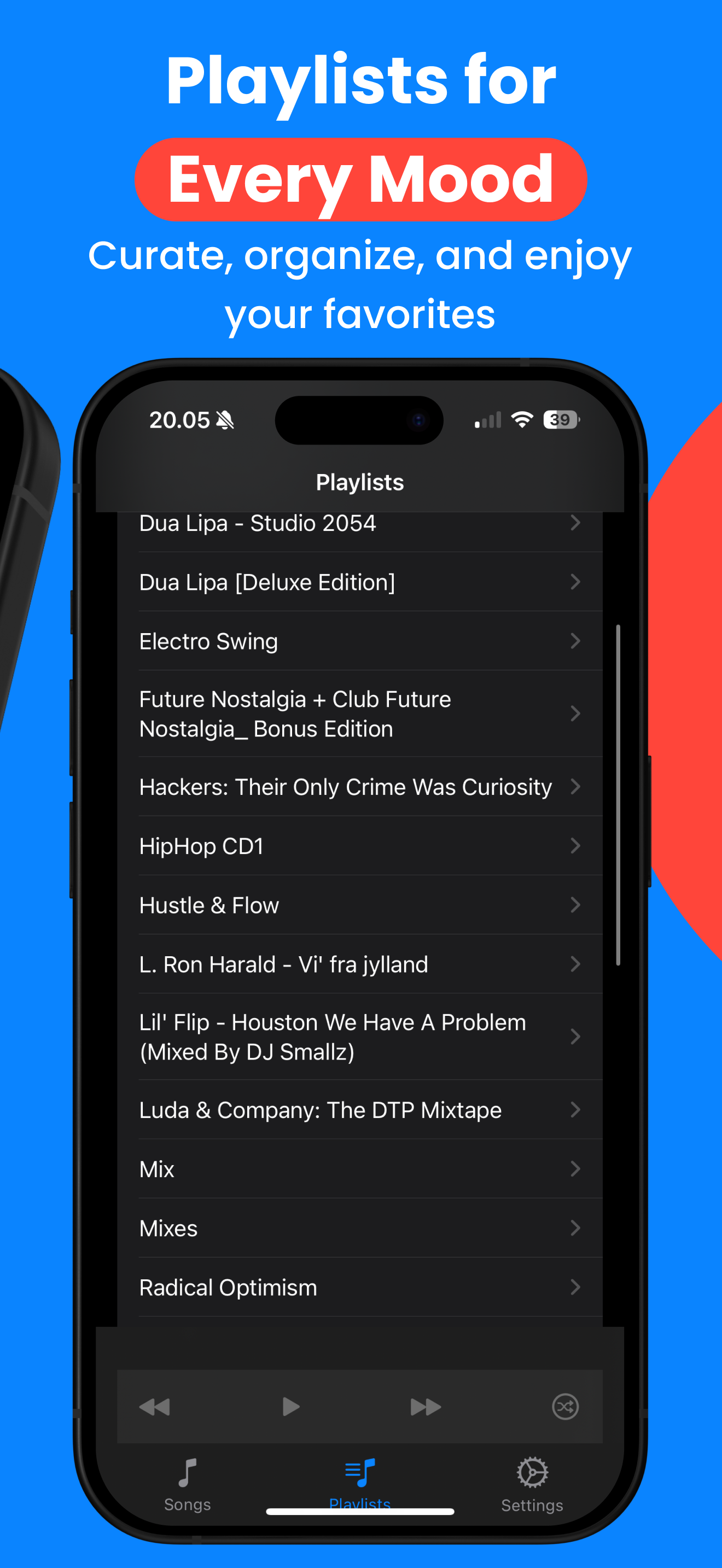 8D Audio Player — Songs view